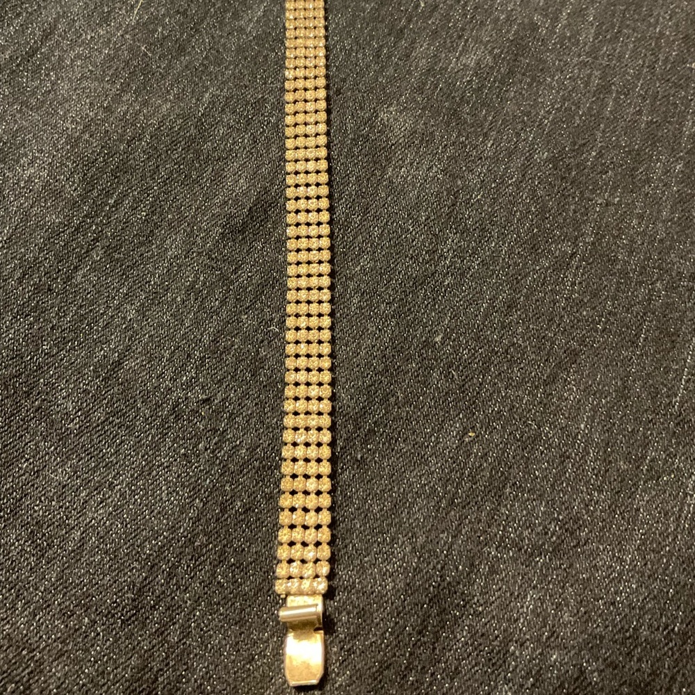 VINTAGE STERLING SILVER MULTI STRAND CZ BRACELET